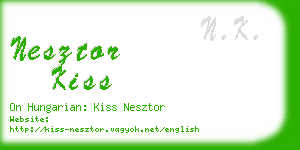 nesztor kiss business card